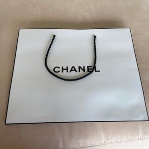 Chanel white shopping bag